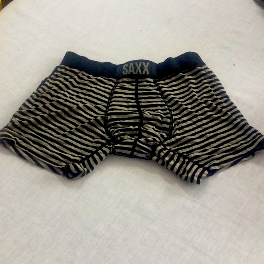 🌞 Saxx luxury boxer brief underwear black & white modern fit men size XS